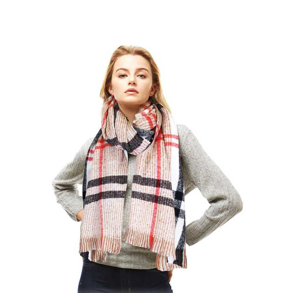 Stylish Plaid Modern Check Scarf - Picture 3 of 7